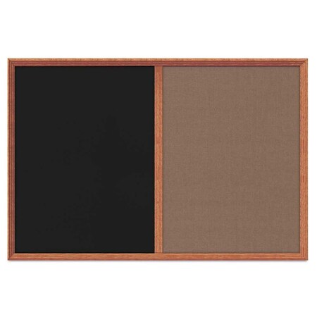 United Visual Products Enclosed Corkboard, 1 Door, 60"x36", 4" Fra, UV3424-BLACK-ULTMAR UV3424-BLACK-ULTMAR